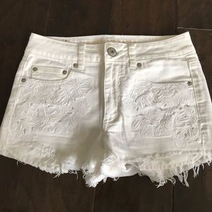 White High Rise Denim Festival Shorts